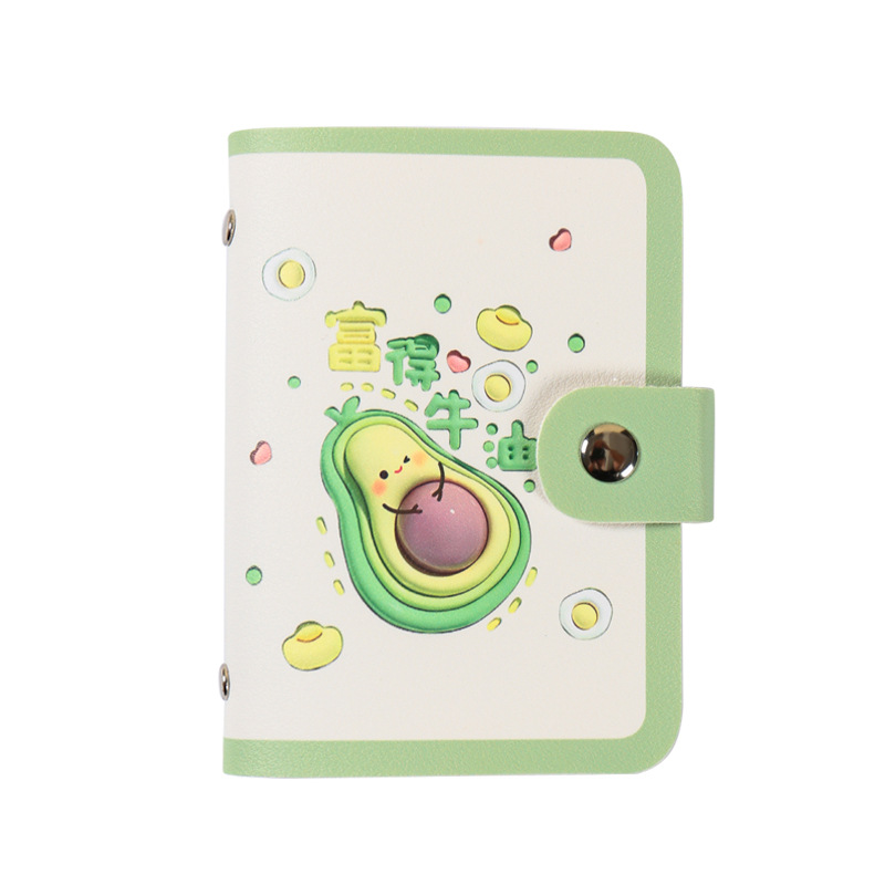 Creative and super cute auspicious card bag, women's wish orange loose change ID card storage bag, dual card insertion anti-demagnetization snap card bag Item Picture