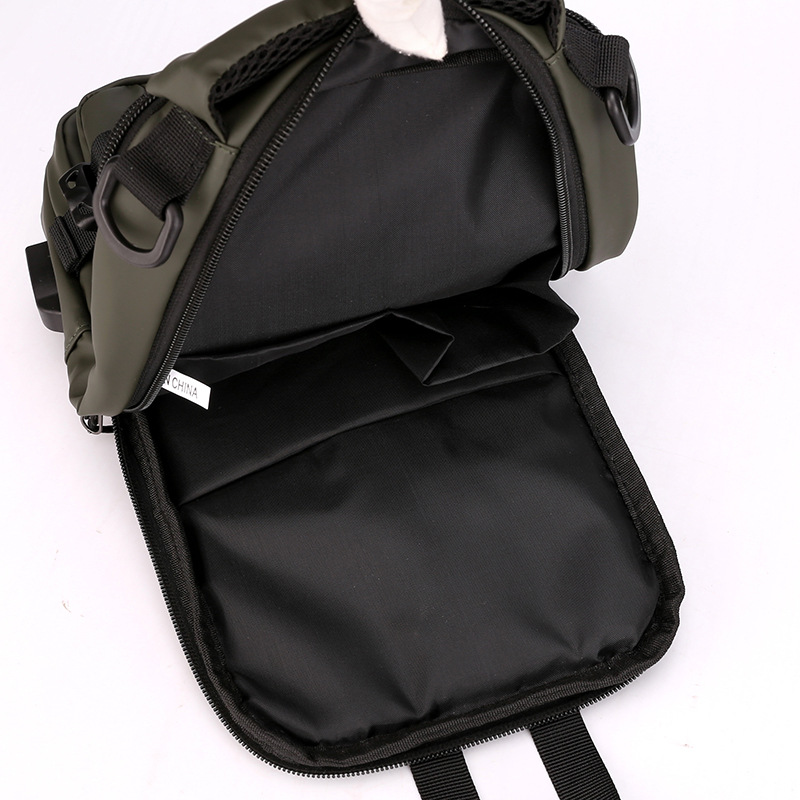 Cross-border exclusive new men's multi-functional chest bag, fashionable and casual single-shoulder crossbody bag, waterproof space fabric small backpack Application Scenario