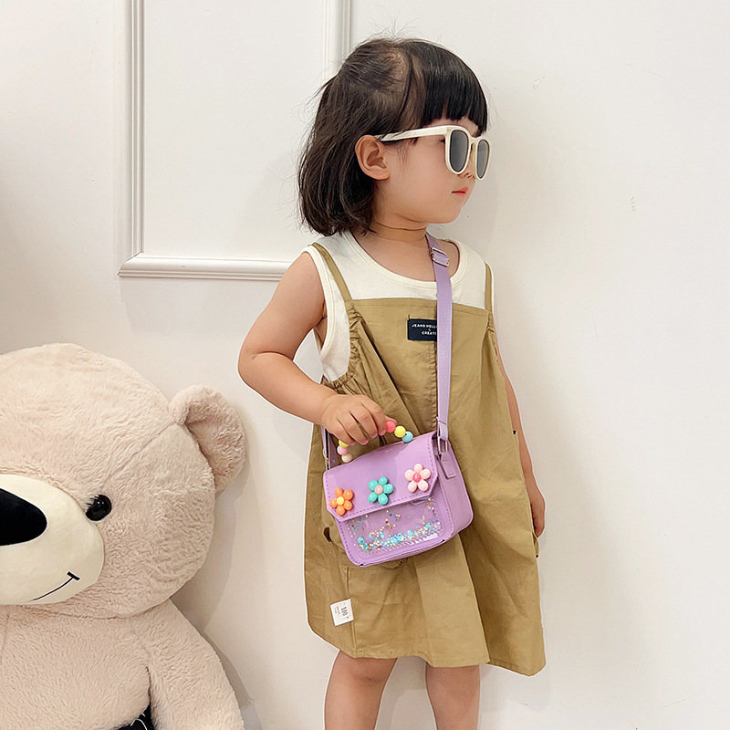 New children's single-shoulder bag, popular small square bag, cute cartoon cinnamon dog, Korean version, niche pearl hand-held crossbody bag Specification drawing