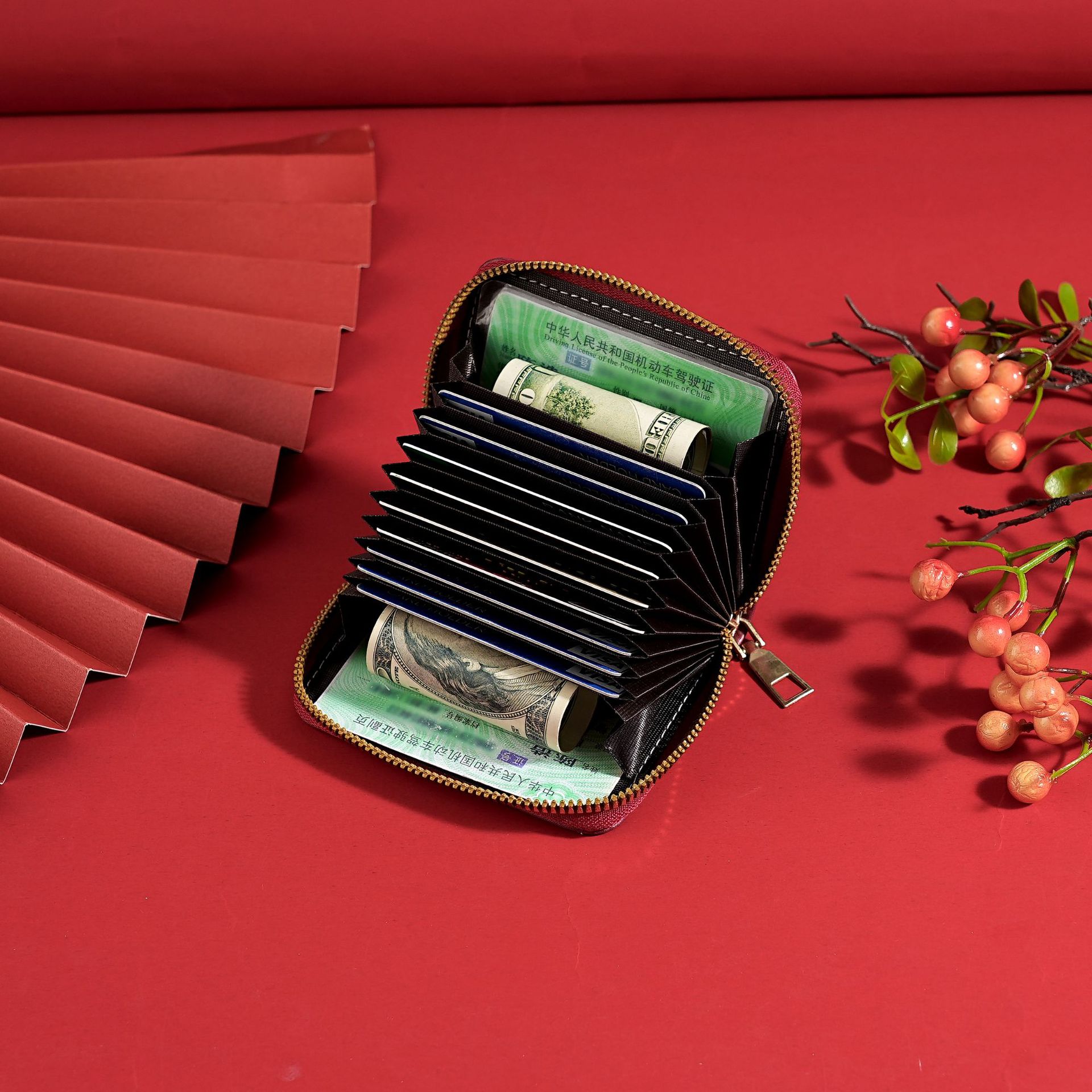 The new national trend Ping An card case features multiple slots, a cute large-capacity bank card case, and a small and personalized card holder for women details Picture