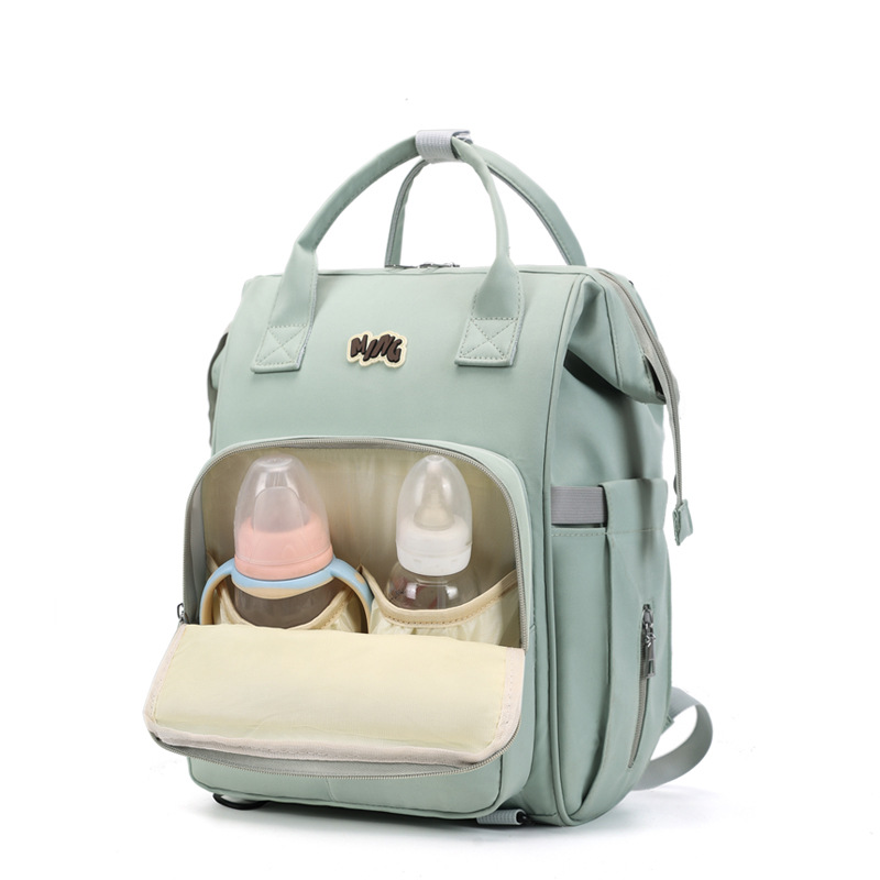 New multi-purpose mom bag with large capacity aluminum foil insulation and water repellent backbag, fashionable baby and mother bag for taking kids out details Picture