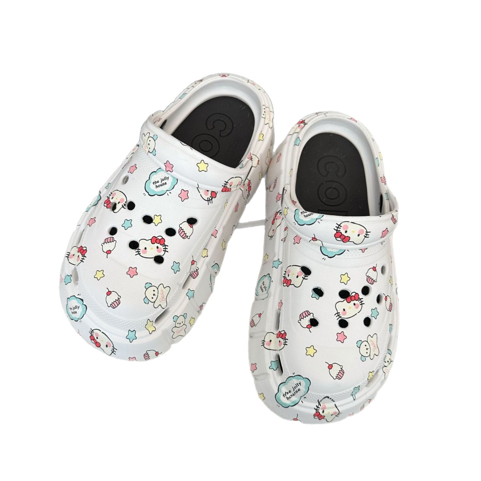 Original cute and sweet cat-themed crocs, ins style, high appearance level, summer beach slippers, thick-soled flip-flops Item Picture