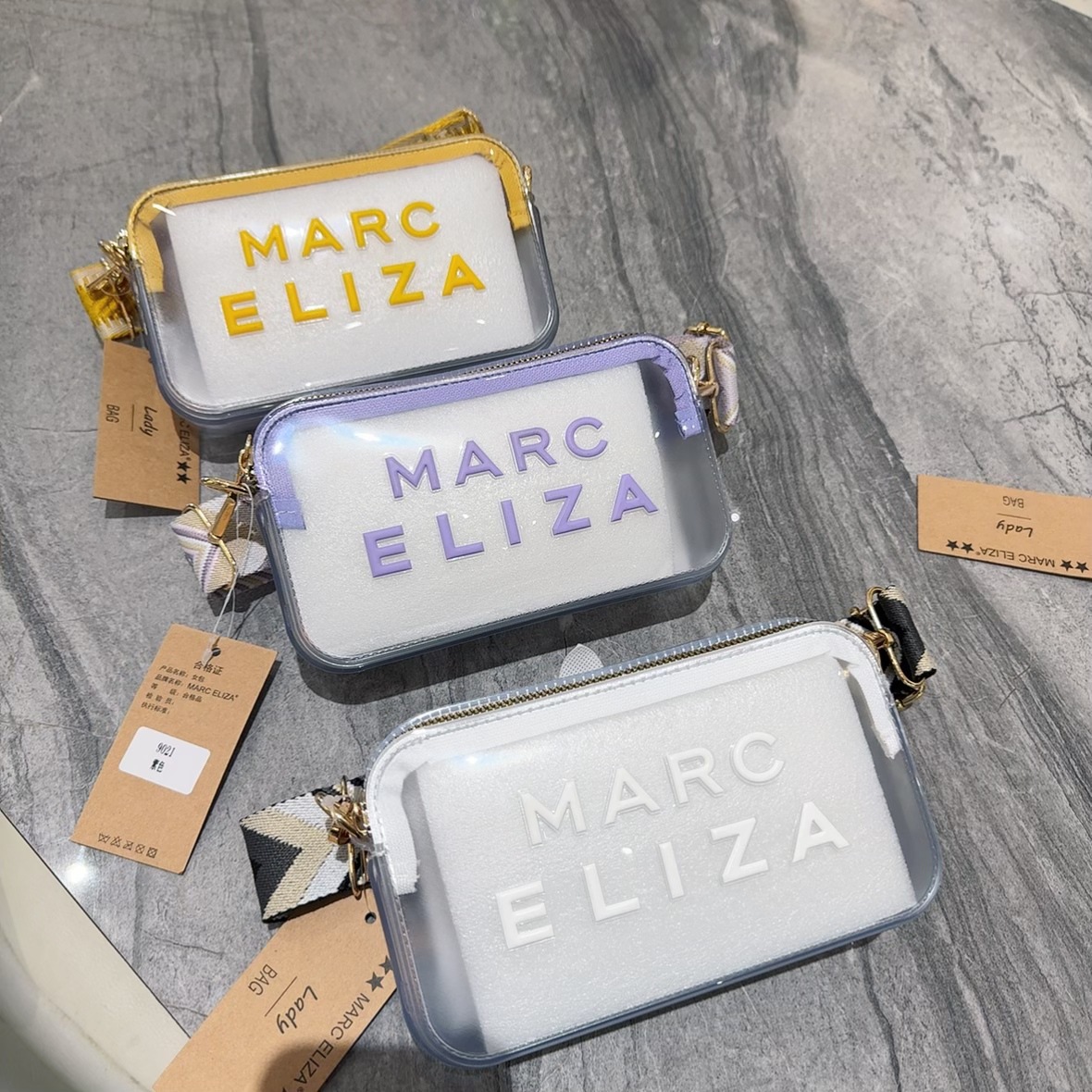 Cross-border transparent PVC crossbody bag with embroidered letters, single-shoulder small square bag, travel portable cosmetics and toiletries storage bag Application Scenario