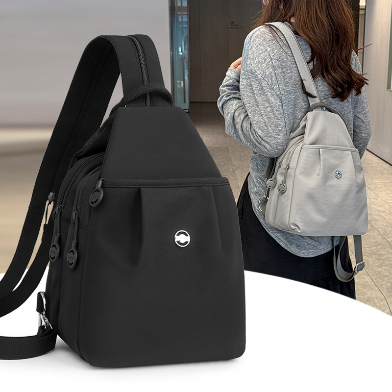 Cross-border backpack for women 2025 New style chest bag, lightweight commuting crossbody dual-purpose bag, sports travel and mountaineering small backpack full figure