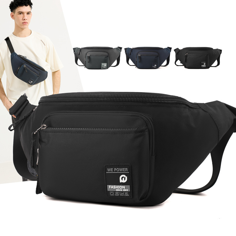 WEPOWER's new casual and simple single-shoulder crossbody bag, outdoor sports waist bag, men's business and trendy chest bag full figure