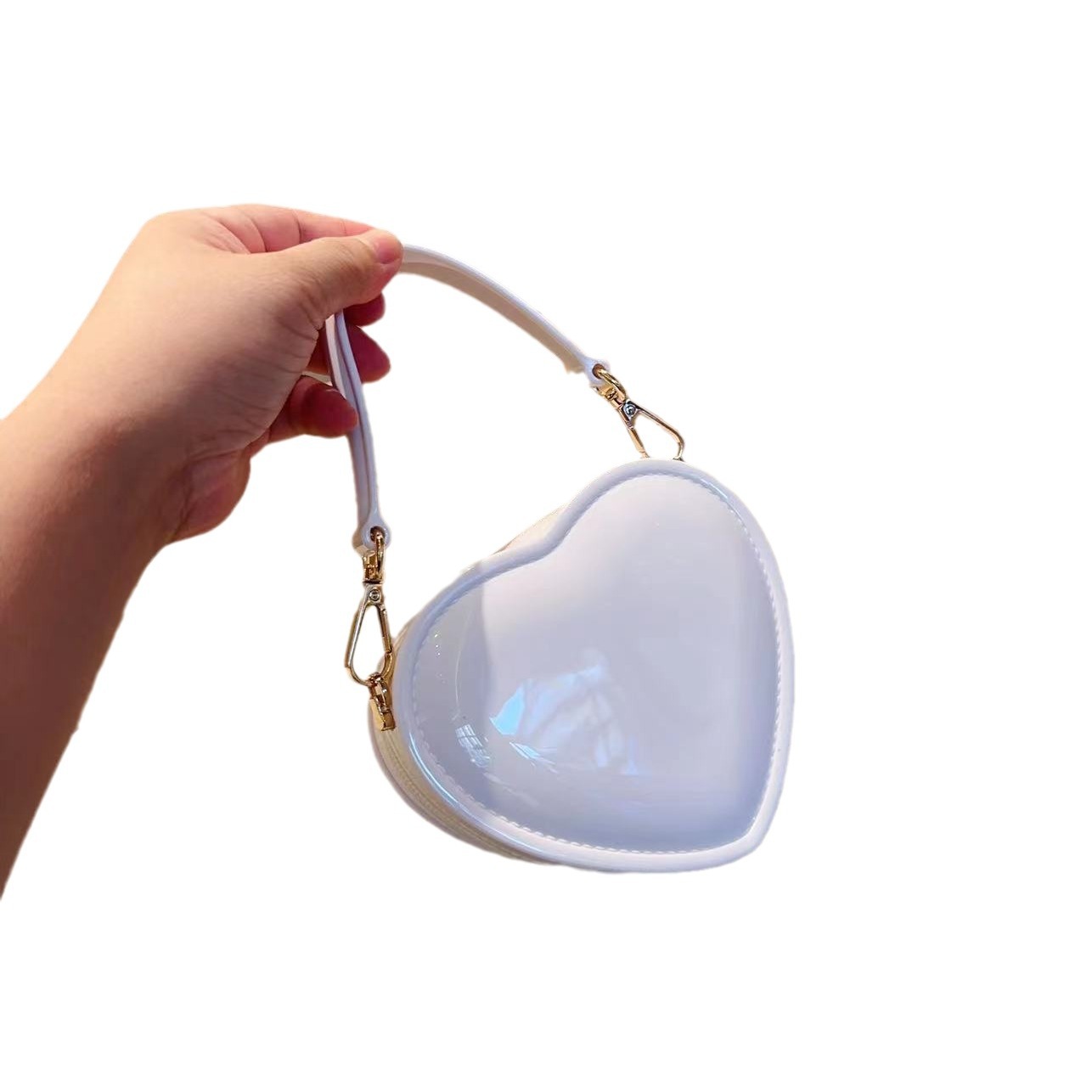 2025 New Korean version Fairy Heart Jelly Bag, children's bag, fashionable and cute mini bag, personalized heart bag Item Picture
