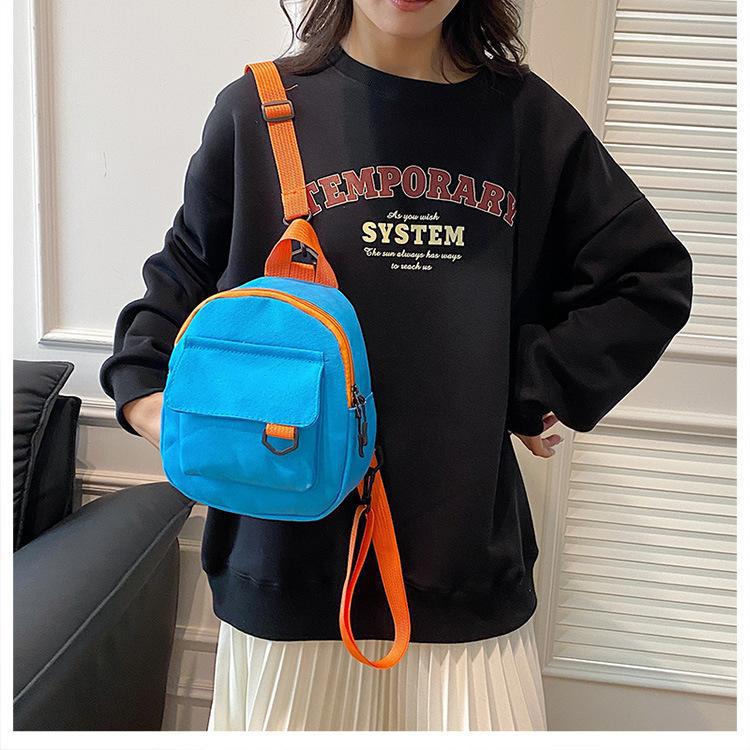 Korean-style casual, simple and retro solid-color Japanese-style canvas backpacks for women, student schoolbags, and a trend of women's commuting small backpacks undefined
