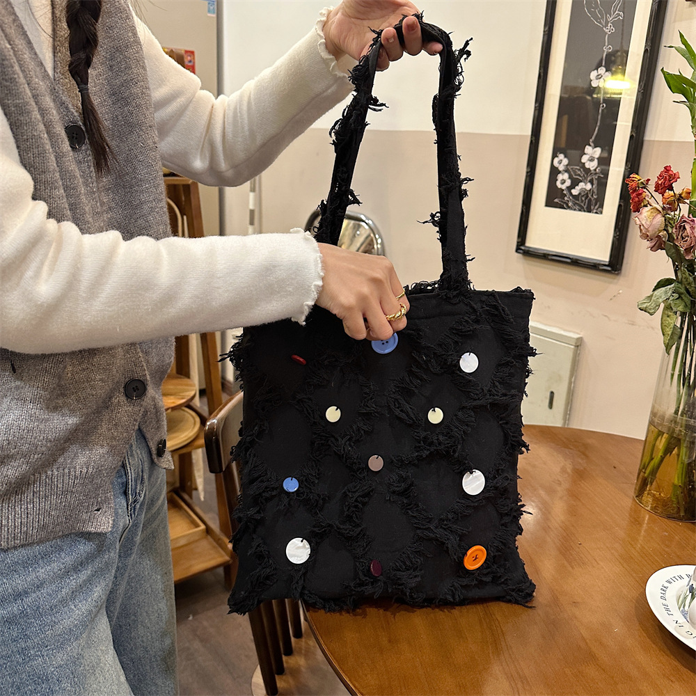 312301 Autumn and Winter New style Lususen canvas bag, shell sequined large capacity single-shoulder bag, commuter women's bag Application Scenario