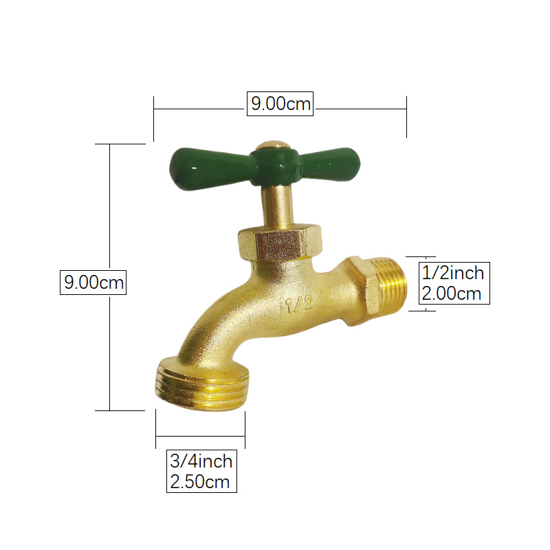 Cross-border exclusive supply 1/2x3/4 gardening South American style zinc alloy faucet 3/4x3/4 zinc alloy copper-plated faucet details Picture