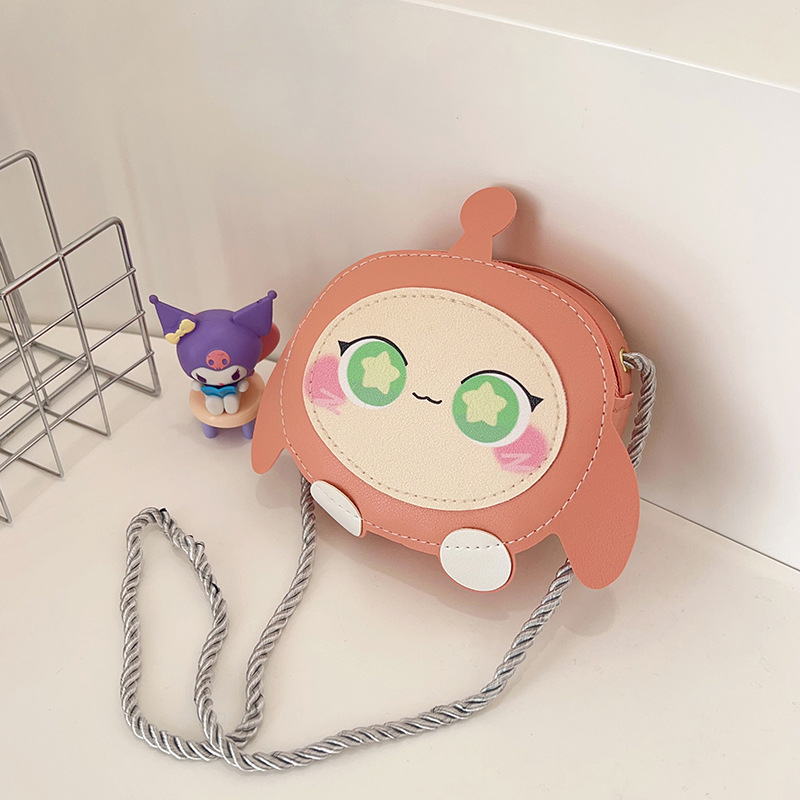 Cute new egg-shaped party children's bag, girl's stylish cartoon single-shoulder bag, Korean version soft and cute crossbody coin purse full figure
