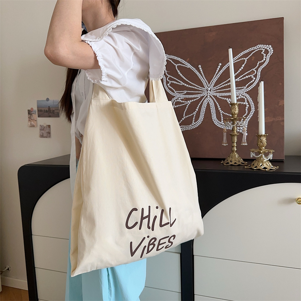45154 printed cloth bag, women's tote bag, canvas bag, large capacity for commuting to work, student bag, book, single-shoulder cloth bag full figure