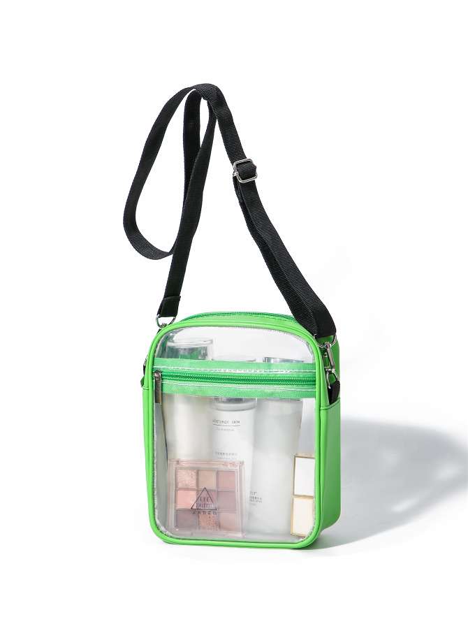 Cross-border transparent PVC single-shoulder crossbody bag, women's ins jelly bag, versatile and simple swimming bag, summer waterproof small square bag detail image 4
