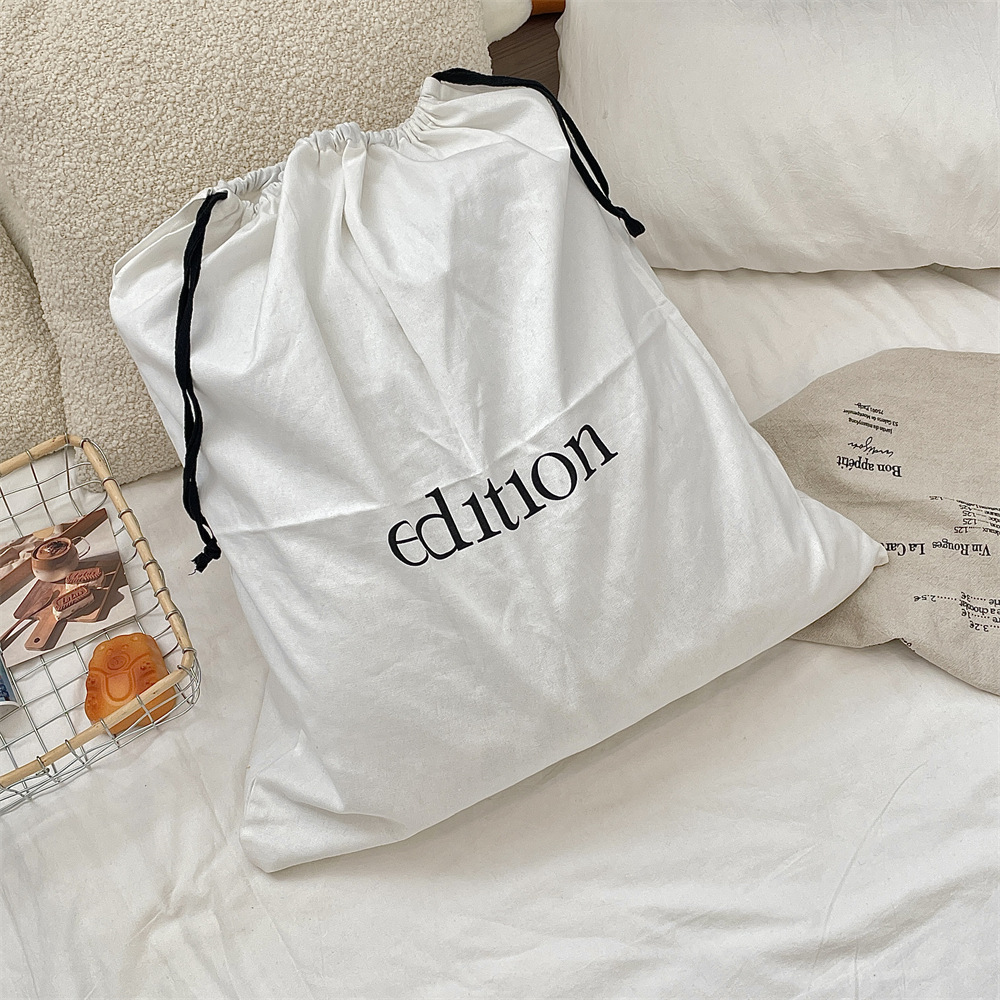 bj250226 Cotton and linen fabric drawstring bag, bag, miscellaneous storage and organization bag, travel dust-proof portioned bag Specification drawing