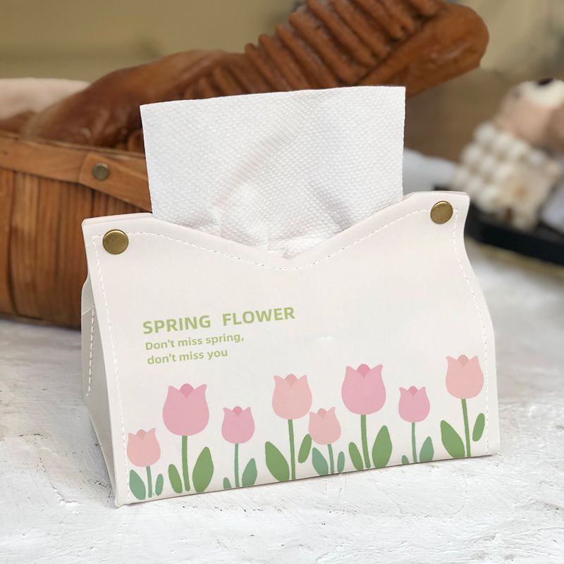 New InS-style tulip Nordic minimalist tissue box for dining, office and living room, high-end and elegant tissue box for women Specification drawing