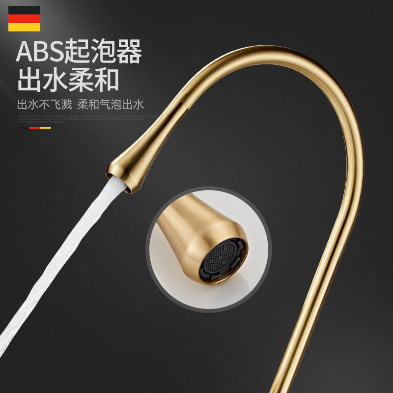 Wholesale copper single-hole washbasins, hot and cold faucets, countertop and under-counter basins, European-style baked paint chrome-plated rotating faucets from the manufacturer Application Scenario