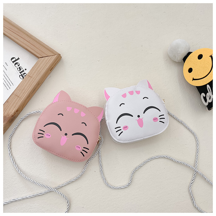 Little Cat Children's Coin Purse 2024 New Korean version girl crossbody Bag, Princess single-shoulder bag, fashionable mini bag Specification drawing