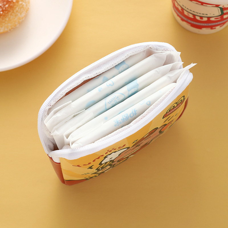 Sanitary napkins, aunt storage, small and portable, cute for students, hand-held sanitary napkins, makeup bag, waterproof, large-capacity bag Specification drawing