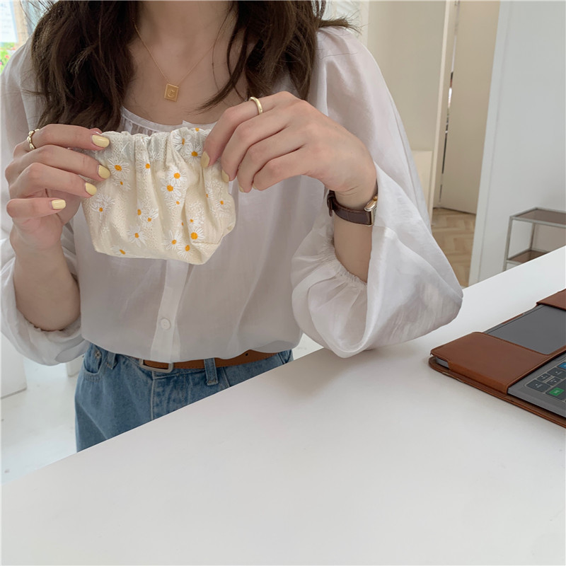 17201 Portable spring clip gold coin purse, women's retro floral storage bag, hand-carry small bag Specification drawing