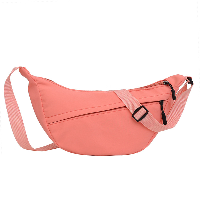 2023 Self-made zipper dumpling solid color Tote fashionable, casual, versatile and artistic single-shoulder crossbody canvas women's bag Item Picture