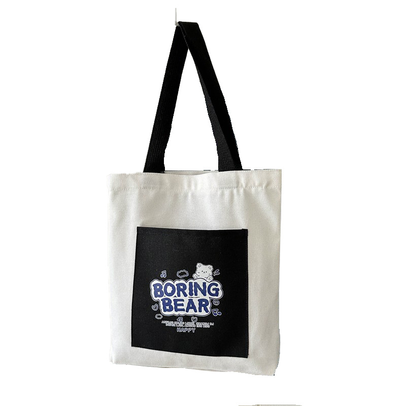 Wholesale of 2025 new casual and fashionable canvas bags, large-capacity single-shoulder bags for college students' shopping, and trendy tote bags Item Picture