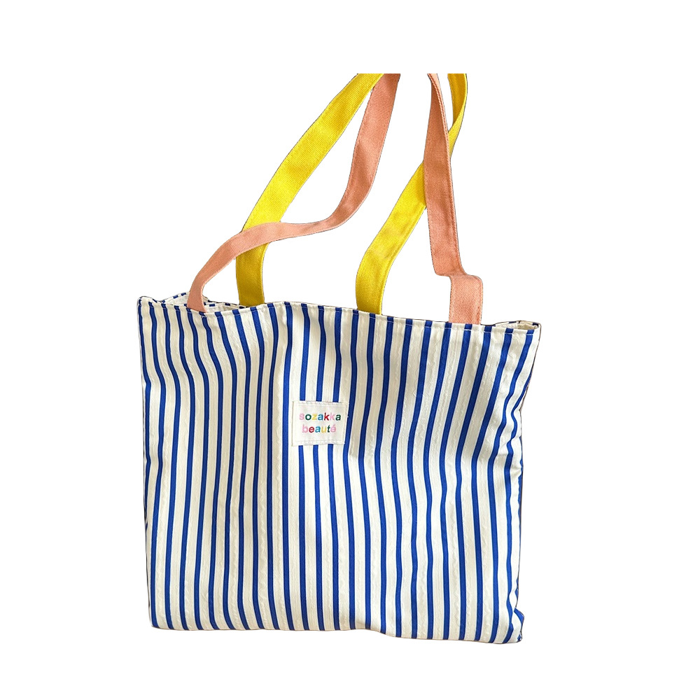 4431 Canvas bag, women's single-shoulder bag, large-capacity handbag, student bookbag, double-layer new tote bag Item Picture