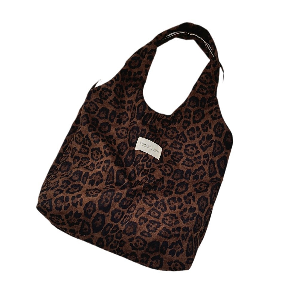 410272 Super Popular Leopard Print large-capacity Suede velvet Bag for Women 2024 New Tote Bag Lightweight vest bag Item Picture