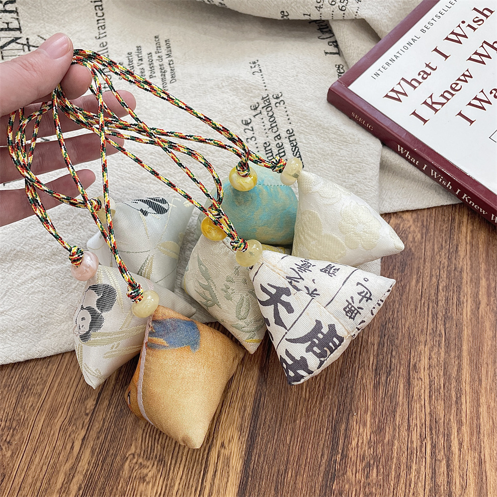 L53103 Dragon Boat Festival triangular zongzi filling finished product Portable Pendant, ancient-style Hanfu pendant, bag pendant gift full figure