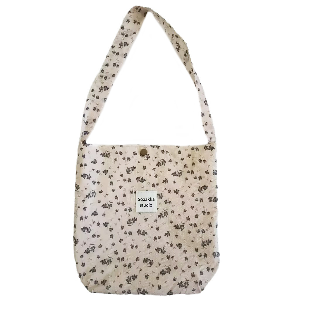 36251 Vintage floral canvas cosmetic bag, large-capacity handbag, women's single-shoulder crossbody bag, tote bag, underarm bag Item Picture