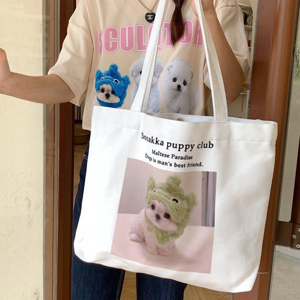 37162 Large-capacity tote bag for women, 2023 new cartoon printed handbag, shopping bag, Mommy canvas, single shoulder Item Picture