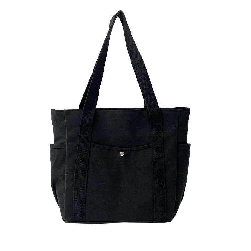 New canvas bag for women, ins forest style single-shoulder bag, large capacity for books, student commuting bag for classes, hand-held cloth bag Item Picture