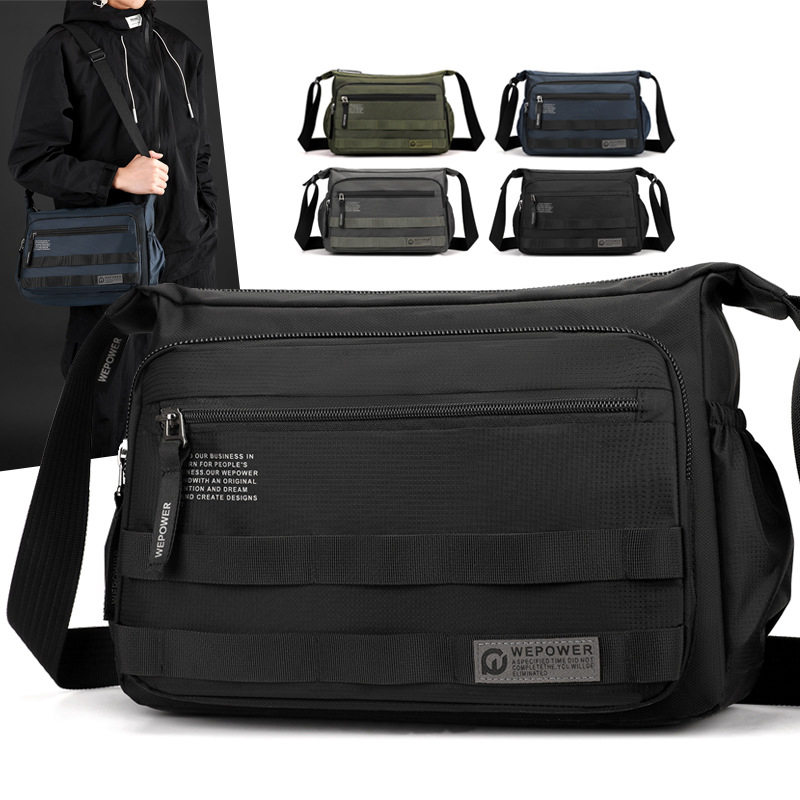 WEPOWER's new men's business commuter small cross bag, outdoor leisure travel large capacity crossbody single-shoulder bag full figure