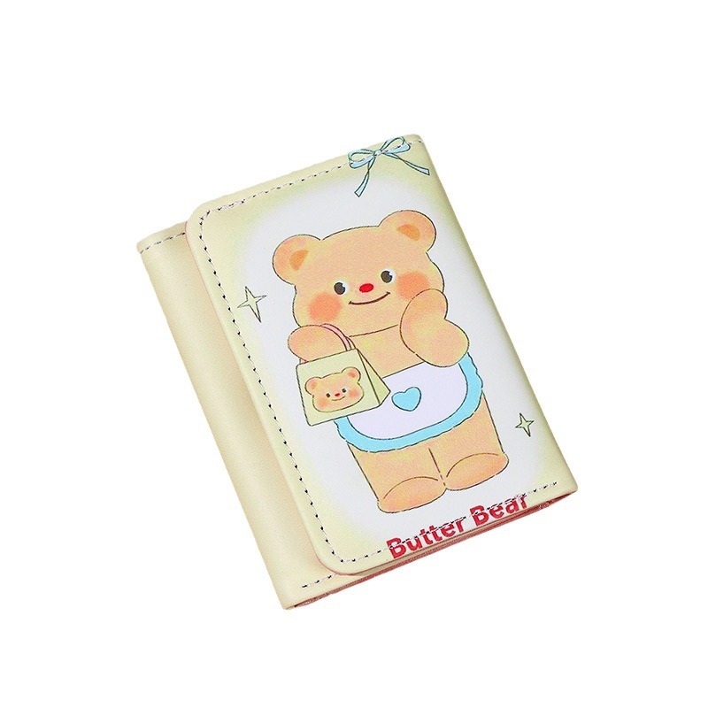 2024 New model factory direct sale Thai Butter Bear 30% off Wallet, Cute Academy Women's Wallet Card case 2-in-one Item Picture