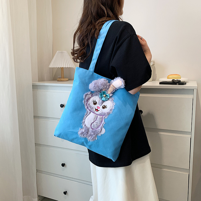 2022 New style canvas cotton hand-held canvas bag, personalized advertising shopping bag, single-shoulder canvas bag, women's fashion trend details Picture