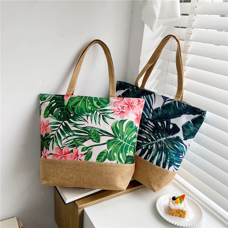 Cross-border hand-held women's bag, casual and simple single-shoulder bag, imitation linen embossed process, crossbody women's bag, large capacity bag for women full figure