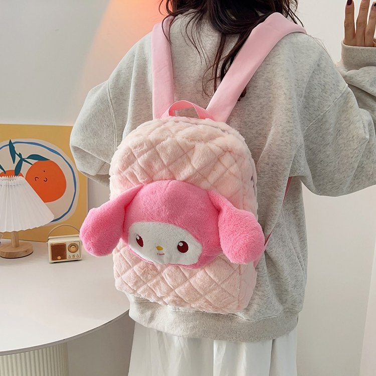 New plush toy bag, kindergarten student backpack, cute plush toy bag, personalized and beautiful bag Specification drawing