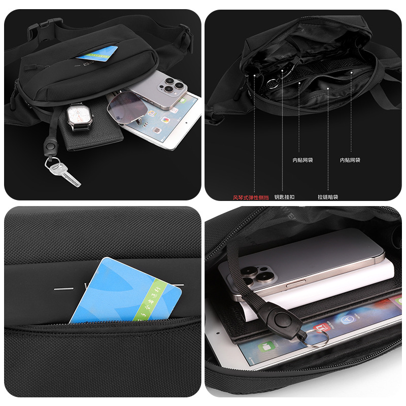 WEPOWER's new men's trendy chest bag, crossbody bag, outdoor travel waist bag, simple sports single-shoulder bag and small cross bag Application Scenario