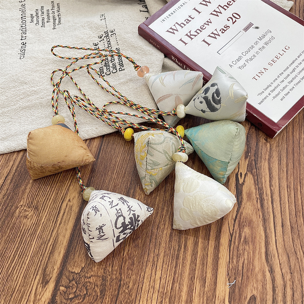 L53103 Dragon Boat Festival triangular zongzi filling finished product Portable Pendant, ancient-style Hanfu pendant, bag pendant gift details Picture