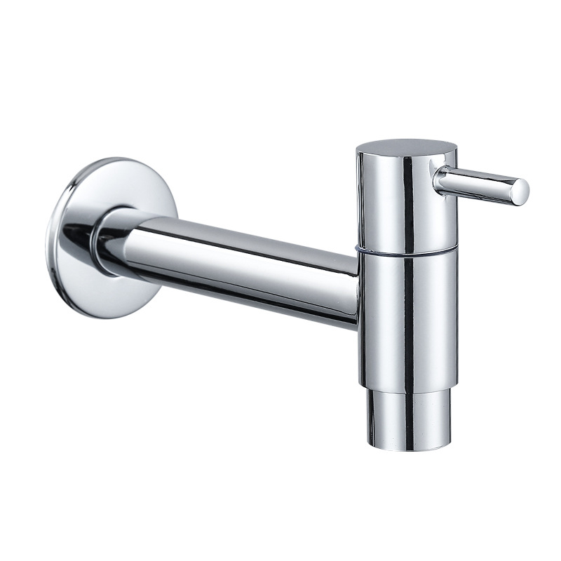 Copper washing machine faucet, extended chrome-plated mop sink, 4-minute quick-opening, extra-long quick-boiling faucet, black faucet nozzle full figure