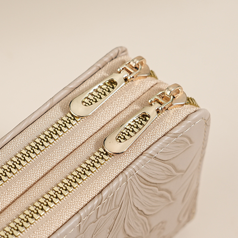 Ladies' long double-zipper wallet, mobile phone case, student wallet, large-capacity clutch, soft coin purse, batch Application Scenario