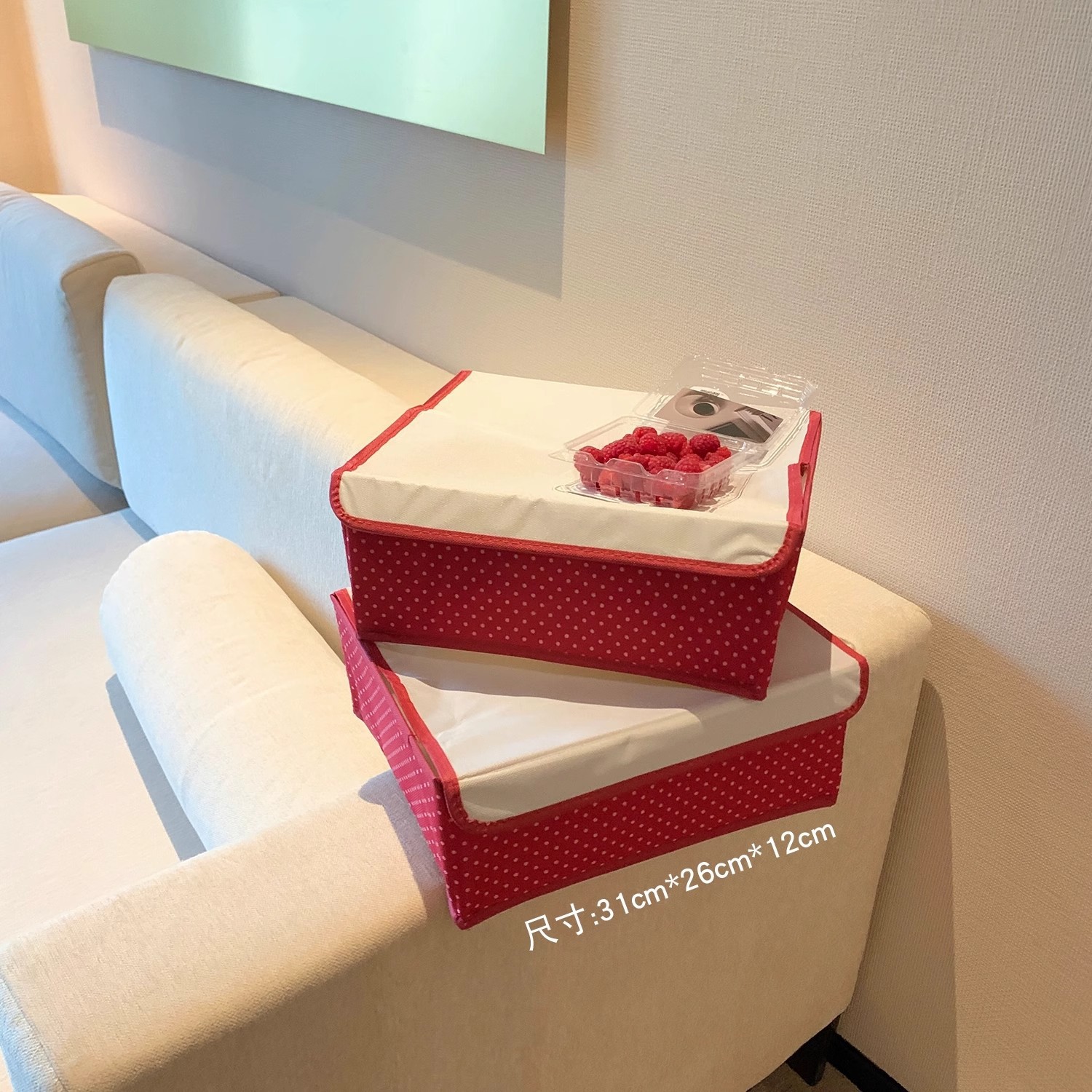 Fabric underwear storage box, bedroom wardrobe with cover dust-proof box, multi-compartment storage box for girls' dormitory clothes organization box Specification drawing
