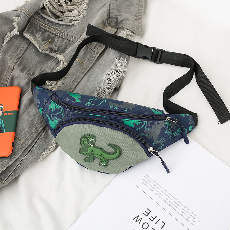 Children's waist bag 2021 New Cartoon dinosaur waist bag, fashionable and cute small shoulder bag, cool style, trendy children's bag details Picture