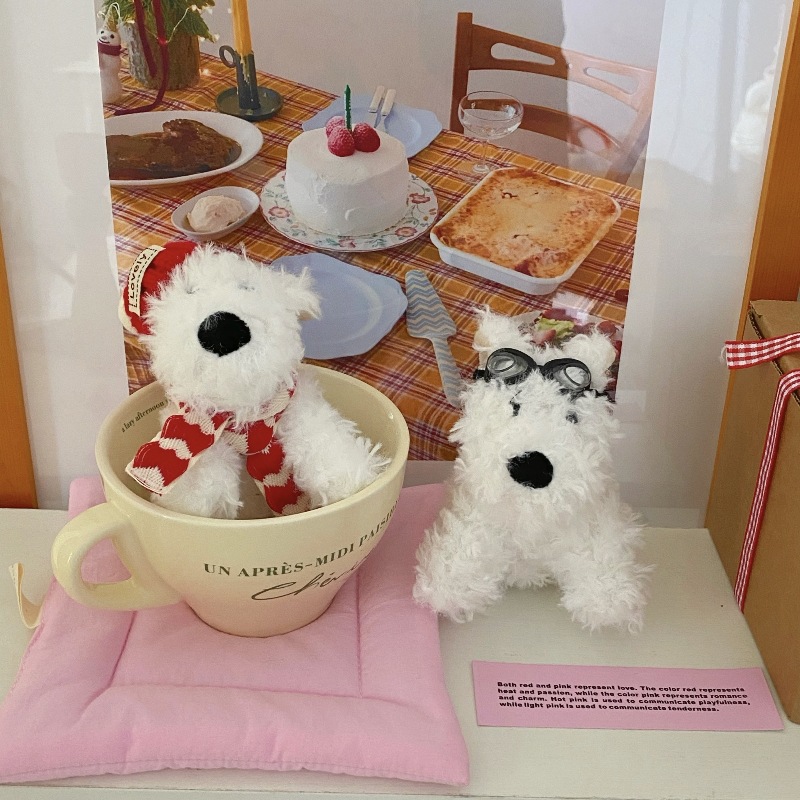 Christmas Edition ~ West Highland Pendant 2024 New Cute plush Toy Dog Keychain Figurine Schoolbag Pendant details Picture