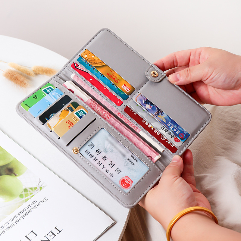 Cross-border foreign trade fashionable long lady's WALLET, super large capacity card case, document case, wallet, one-piece snap wallet Specification drawing