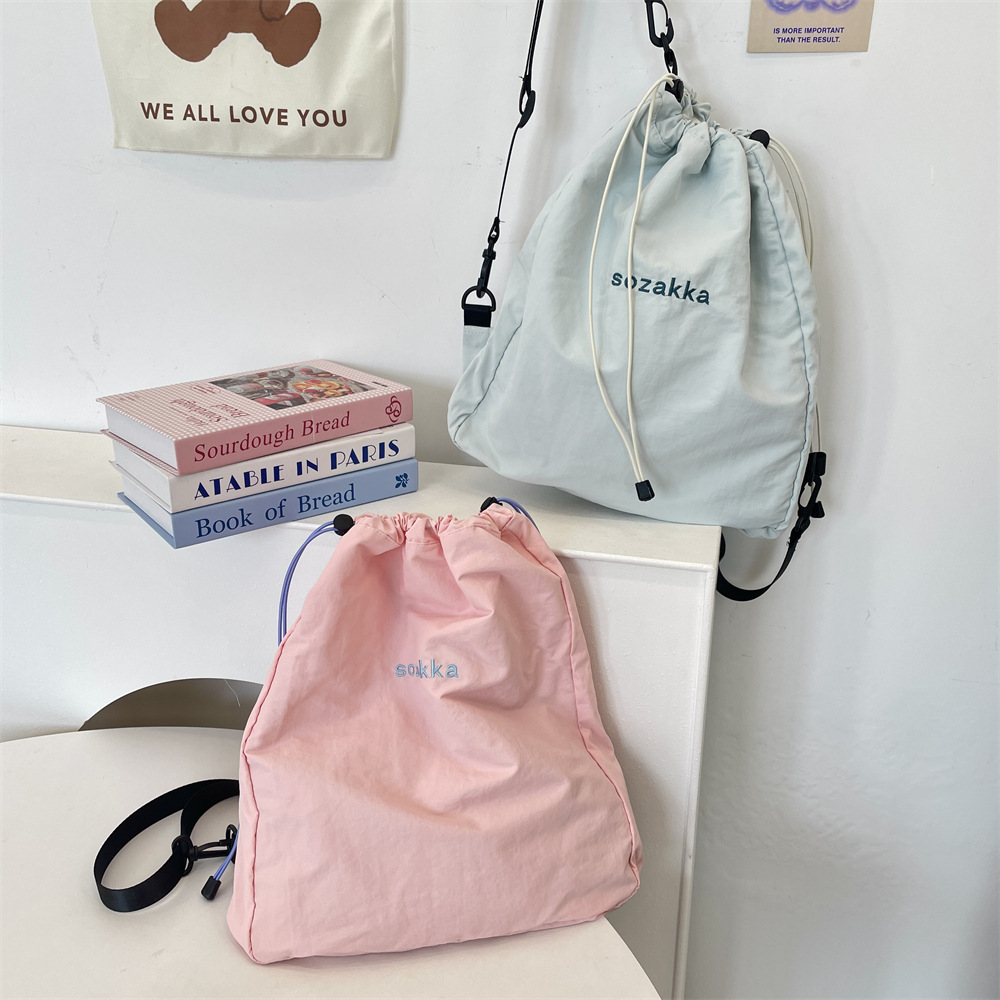 55145 Lightweight drawstring Backpack, outdoor commuting and leisure travel bag, ins Korean version drawstring drawstring backpack Application Scenario