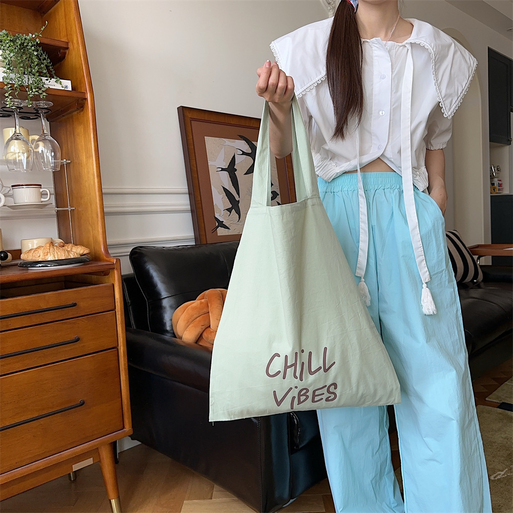 45154 printed cloth bag, women's tote bag, canvas bag, large capacity for commuting to work, student bag, book, single-shoulder cloth bag details Picture