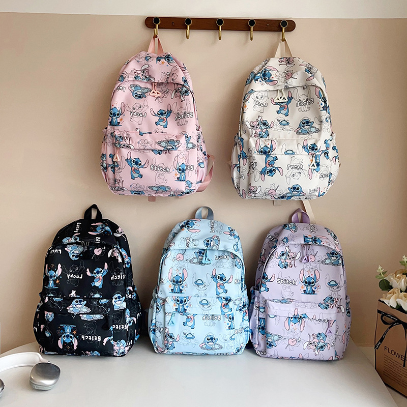 New cross-border Teddy backpack, large-capacity fashionable travel backpack for girls, printed nylon schoolbag for junior high school students full figure