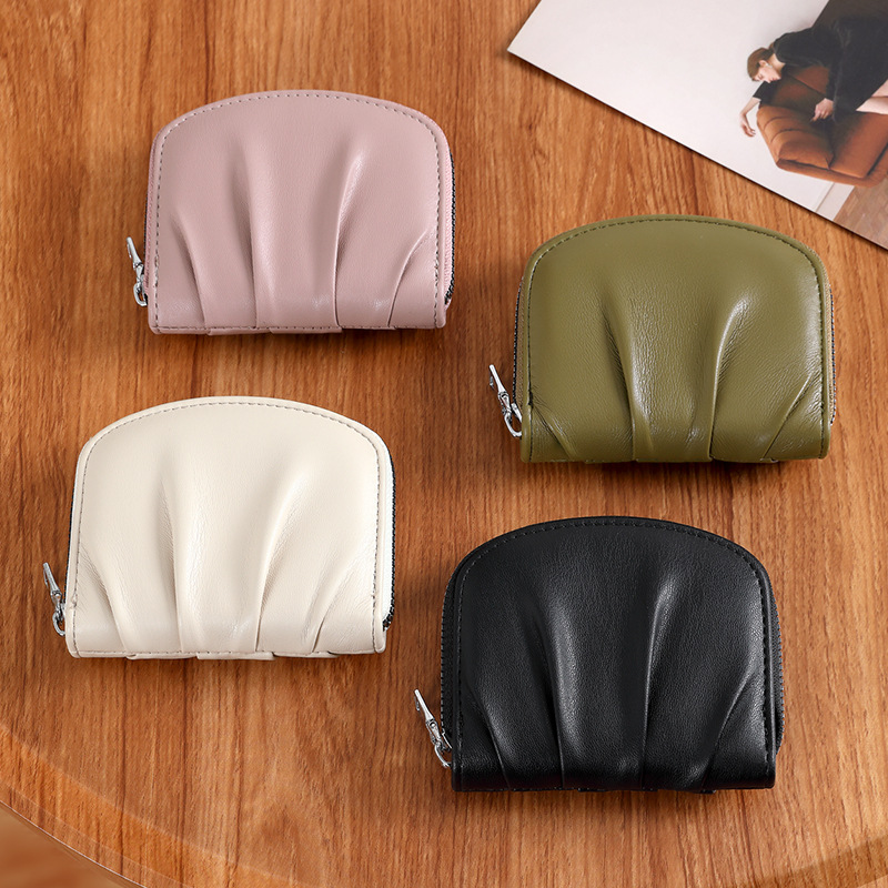 Pleated feel ~ A new minimalist, cute and small WALLET from Ailun INS, a popular solid-color versatile card bag wallet details Picture
