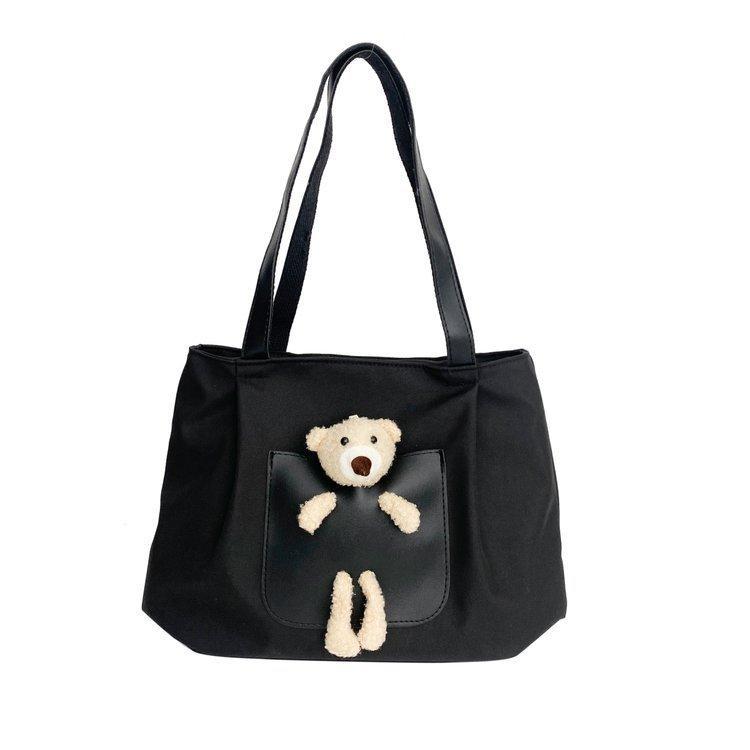 Japanese-style casual large-capacity nylon single-shoulder bear girls' bag, new autumn and winter crossbody bag, cute girl tote bag undefined