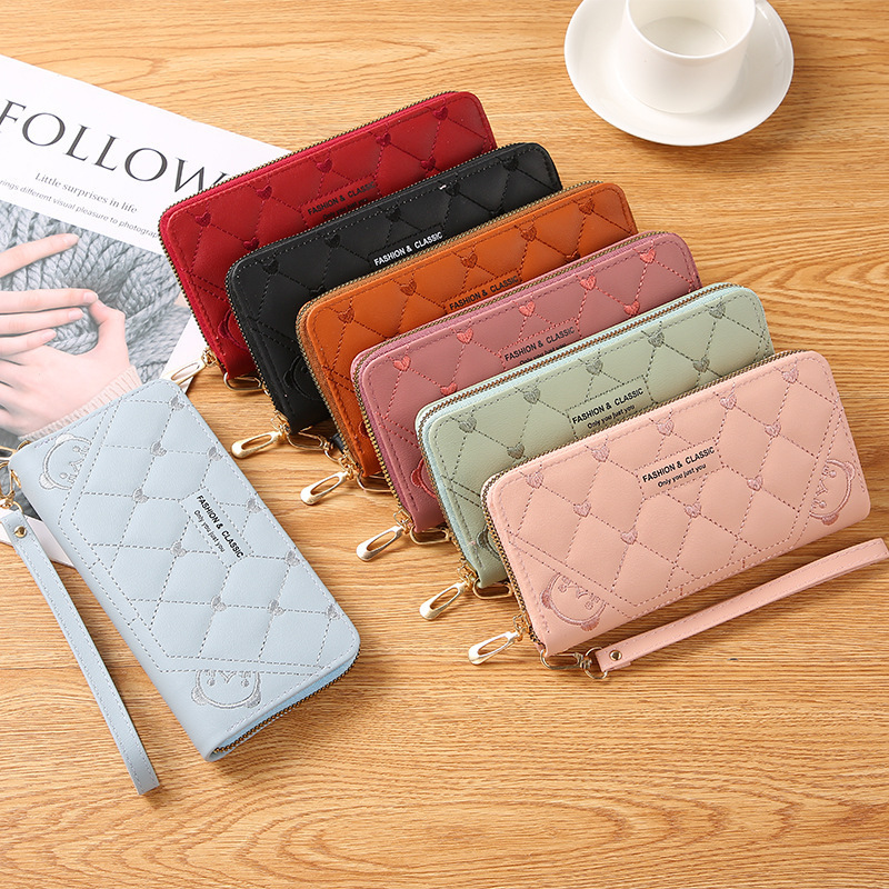 New women's wallet, long, fashionable single zipper, large-capacity coin purse, mobile phone, women's bag, perfect for mom's handbag details Picture