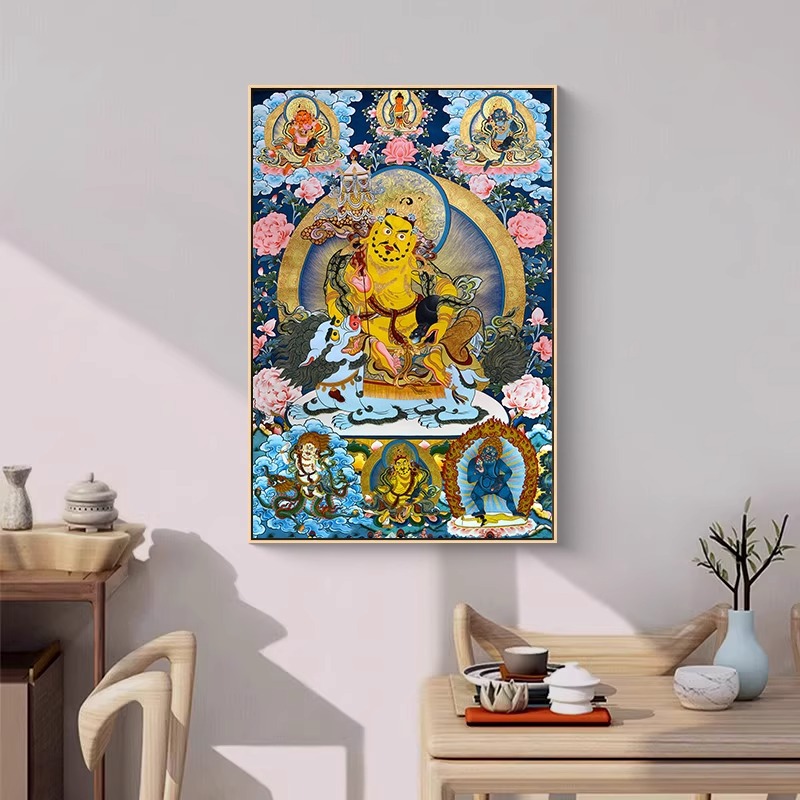 国潮唐卡五彩装饰画现代化挂画客厅卧室JINWUJIASHI